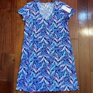 Etta Short Sleeve Dress Barton Blue Star Gazing